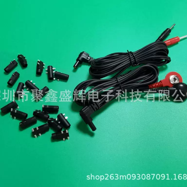 厂家供应2.35安规一拖二电极线 2.35安规插针线 2.35安规扣线