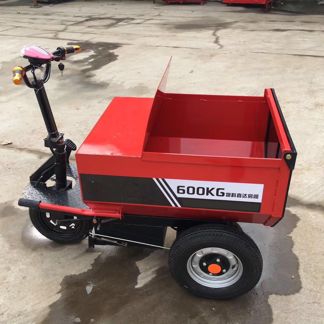 建筑工地运沙运土车 手掀自卸翻斗搬运车 小型电动三轮灰斗车