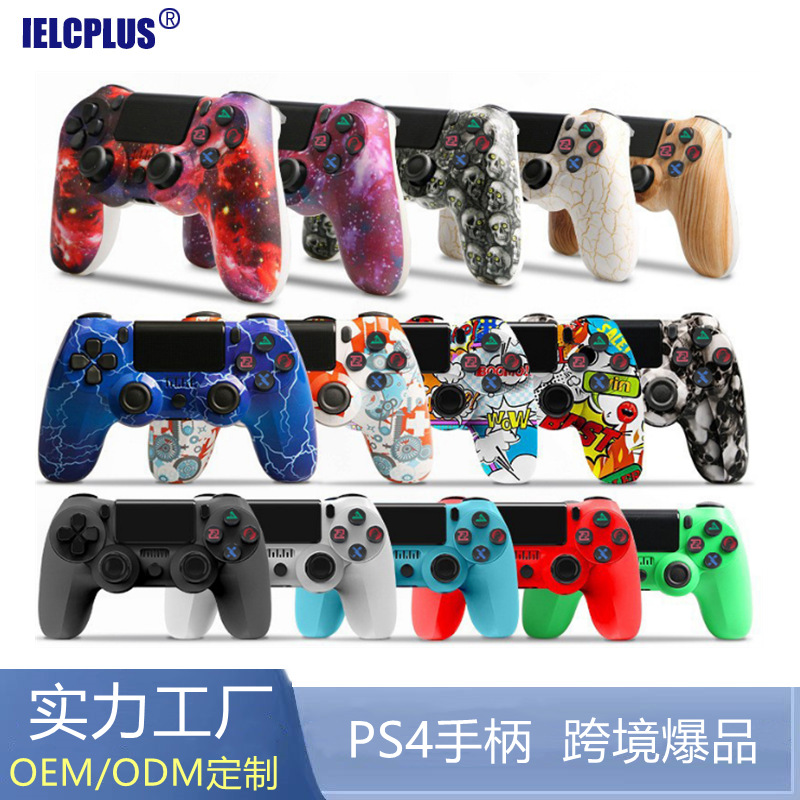 Modelo privado transfronterizo P4 consola de juegos Bluetooth maneja con giroscopio de barra de luz P4 inalámbrico Bluetooth PC control de juegos