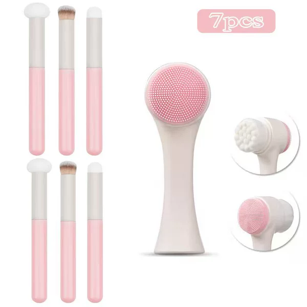 6-pack of pink + 1 pink face wash brush