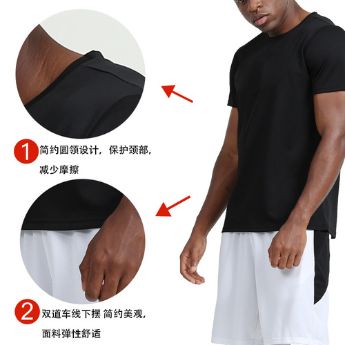 Summer Quick-Dry Athletic Fitness Short-Sleeve T-Shirt for Men Running Outdoor Basketball Quick-Dry Clothes Brand Sports Clothing Trendy