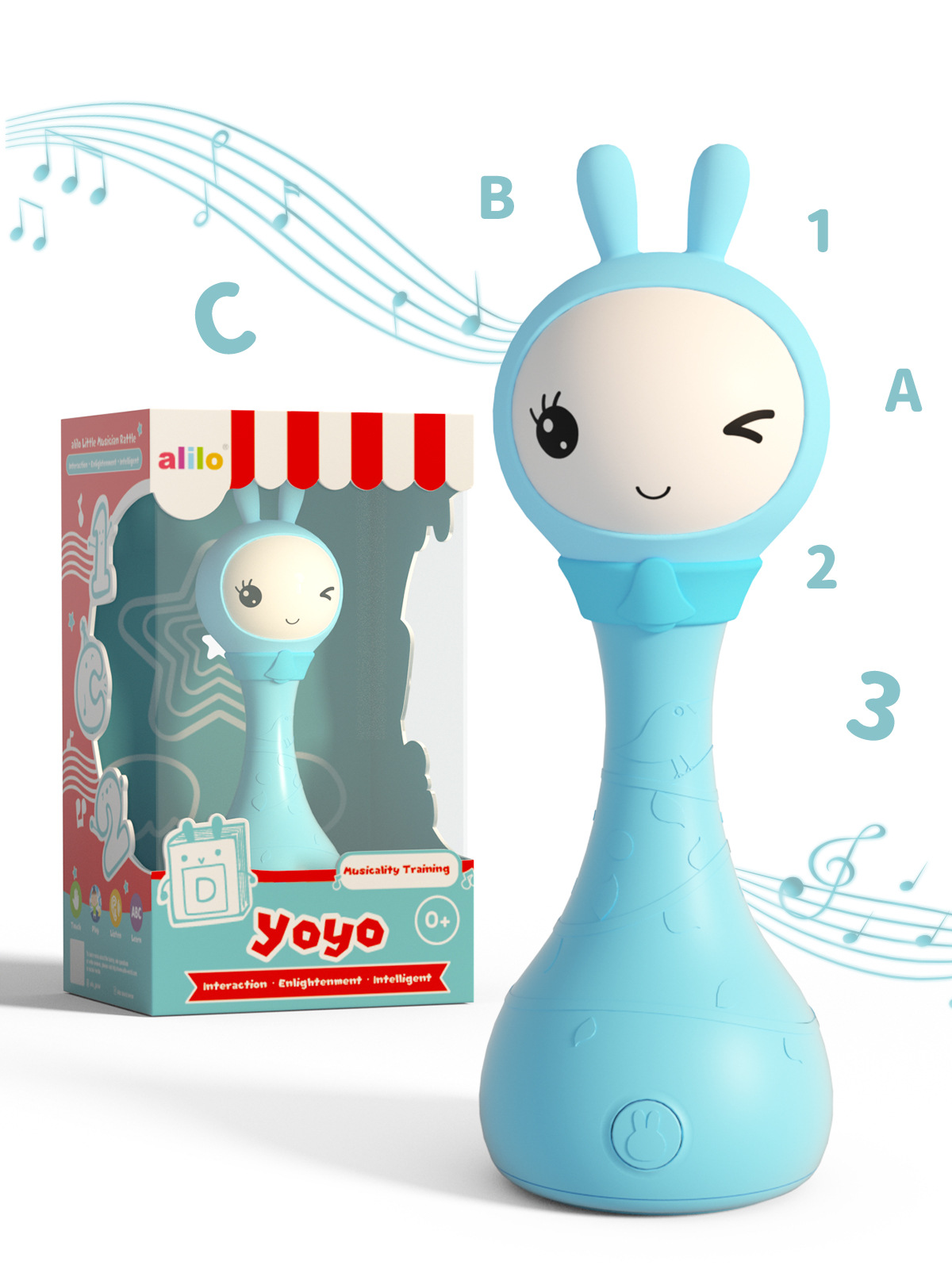 Alilo Bunny Baby Rattle Shaker and Teether Toys Yoyo R1+阿里巴巴