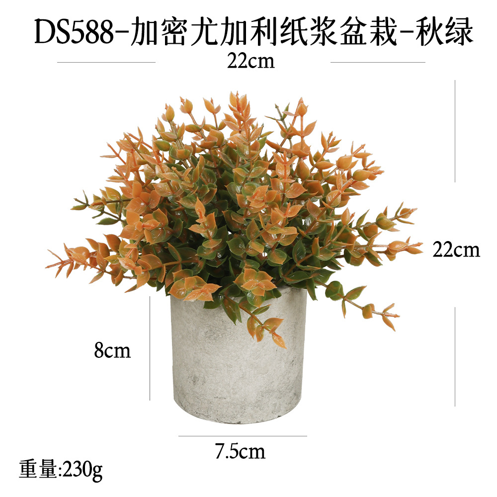 Más de 240 combinaciones populares de macetas con plantas verdes artificiales, decoraciones para el hogar, flores artificiales, bonsáis cilíndricos de pulpa de papel.