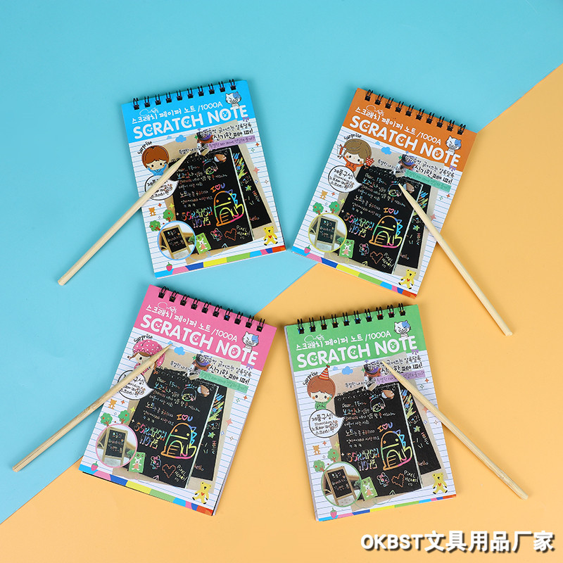 Los niños hechos a mano DIY Scratch pintura graffiti libro educativo magia Scratch pintura libro juguete pintado a mano rasguño papel dibujo libro