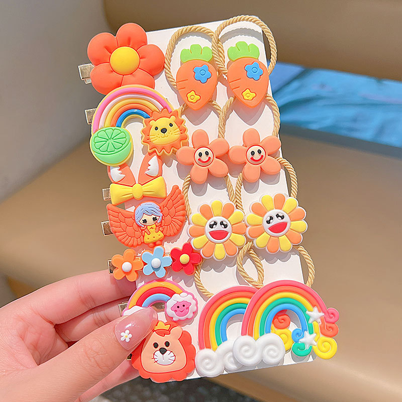 Accesorios de horquilla para niños de dibujos animados de silicona cuerda de pelo lindo anillo de pelo traje de horquilla de princesa accesorios para Niños Accesorios para el cabello