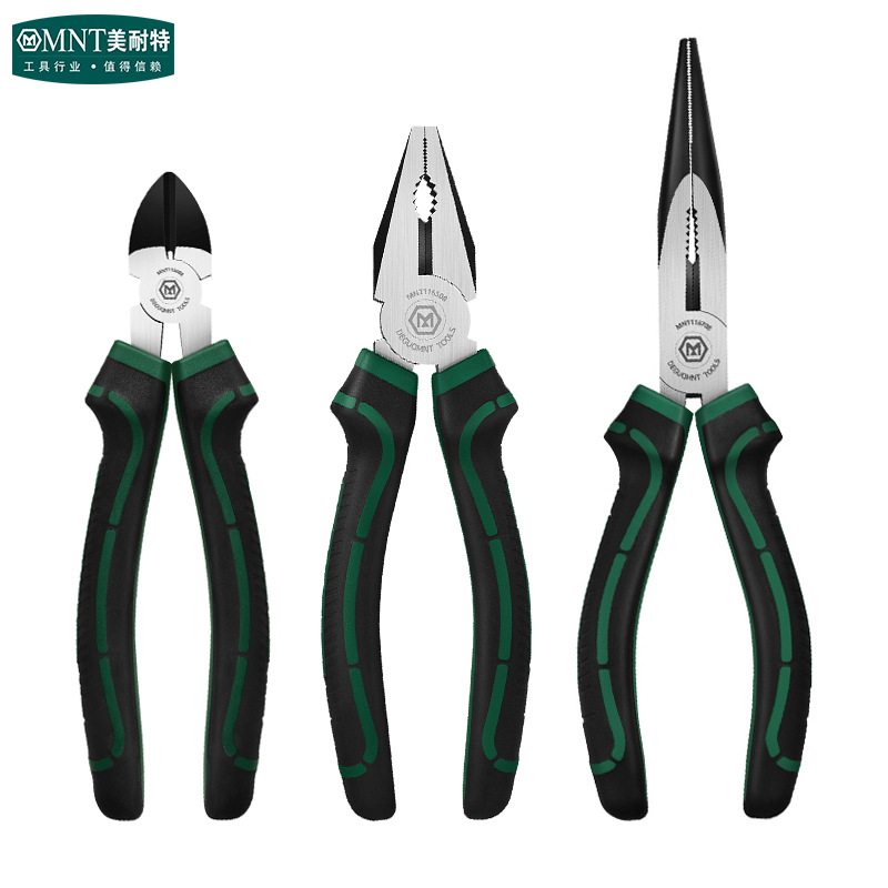 新款美耐特 钢丝钳尖嘴钳斜口钳老虎钳家用工具多功能工业级万用