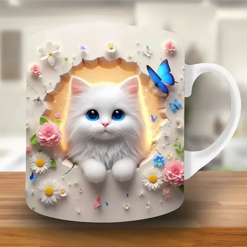 Граница внешняя торговля 3D самолет цветной кот Кат Котенок швейная машинка керамическая кофейная
