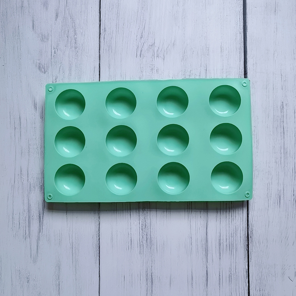 Silicone 12 con base plana semicircular 131 chocolate molde de silicona postre decoración de pastel cocina para hornear