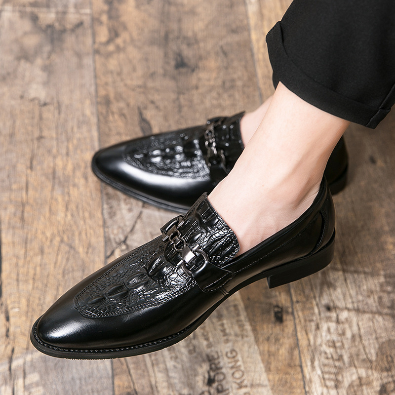 2024 primavera transfronteriza grande casual zapatos de cuero con patrón de pescado zapatos de cuero puntuales comerciales para hombres zapatos Lefour image 2