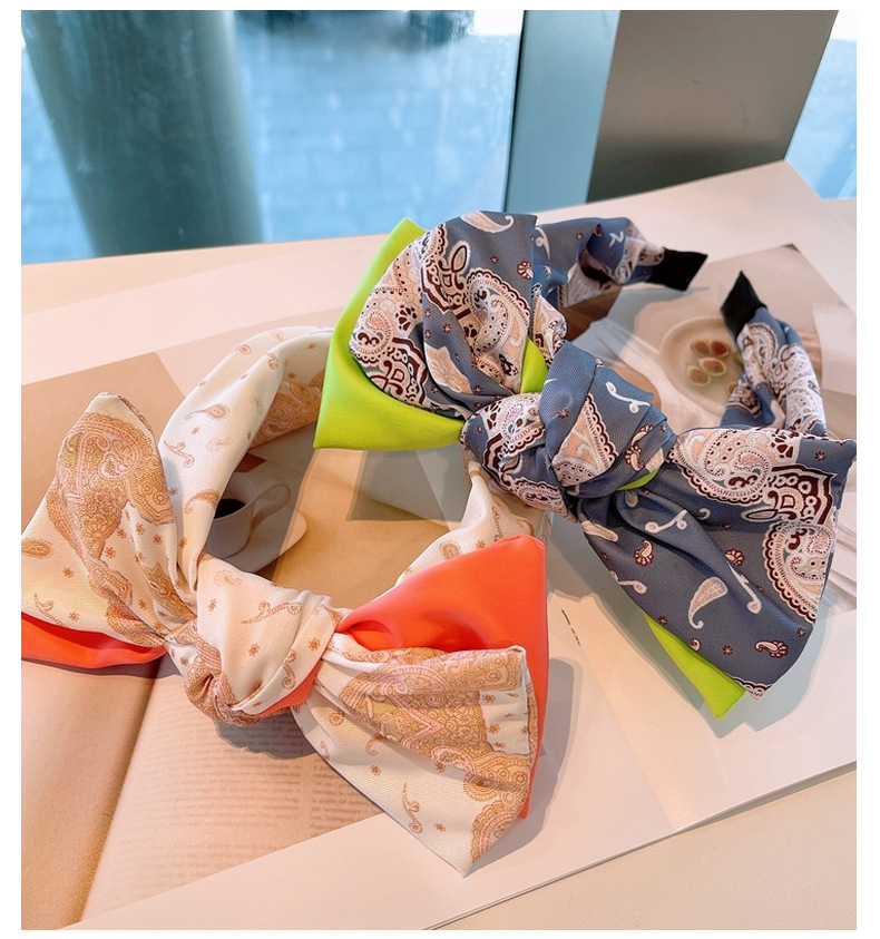 Korean Big Bow Contrast Color Macaron Headband display picture 13