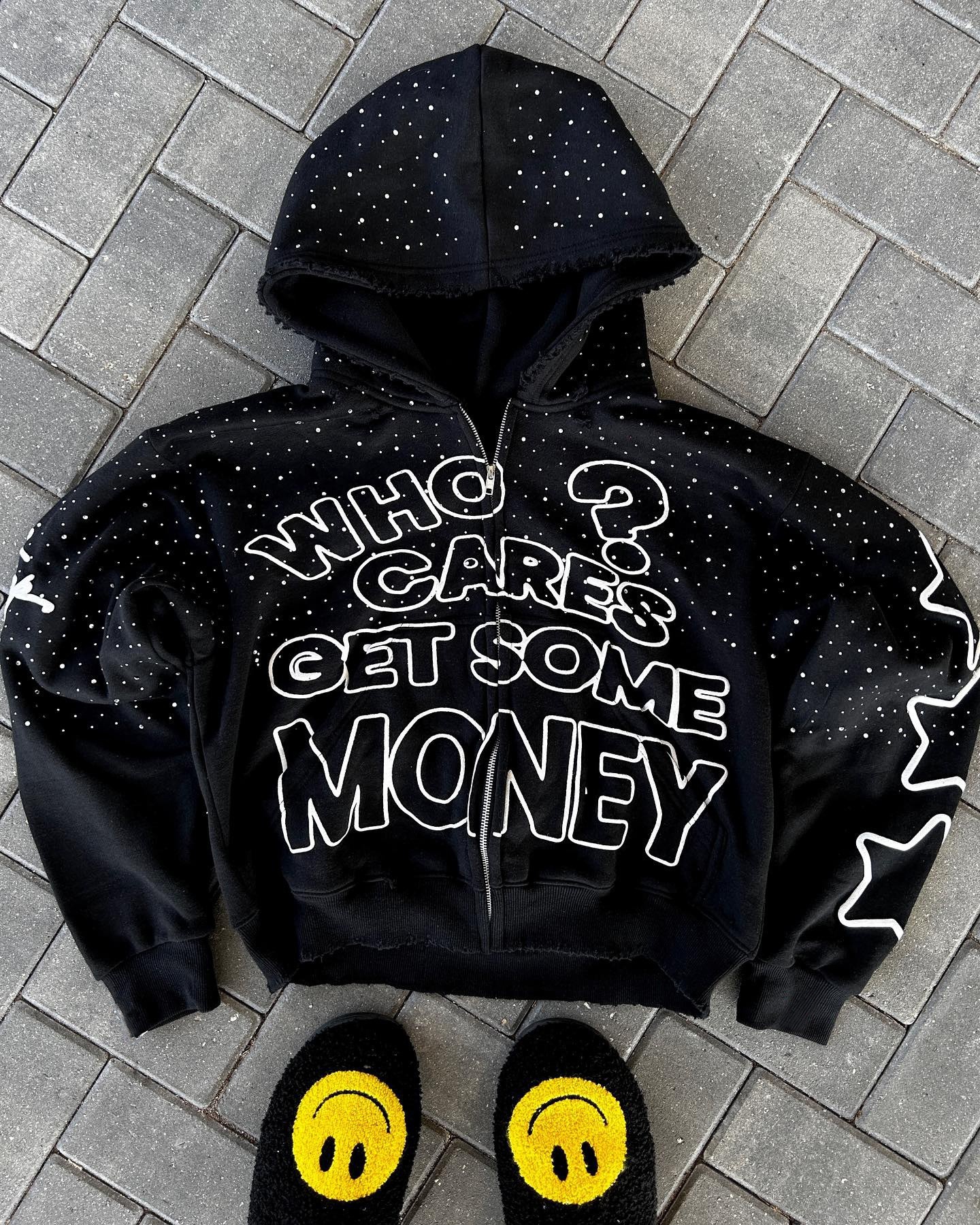 Abbigliamento da uomo Felpa con cappuccio streetwear da uomo con stampa scura, felpa oversize con cerniera, moda hip hop, stile gotico, giacca casual unisex_voghion.com