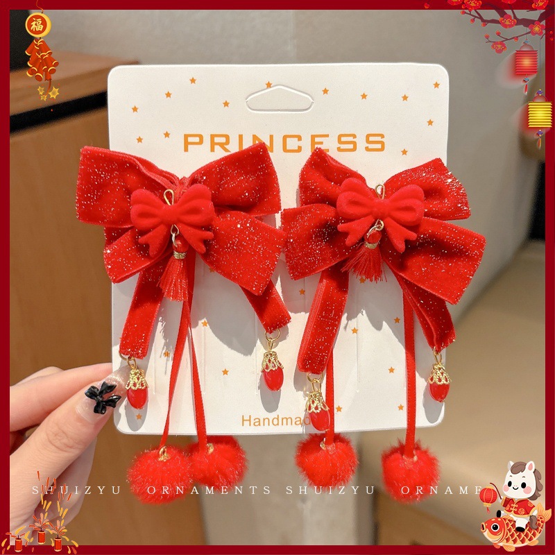 Horquilla Infantil con Borlas Chinas Hecha a Mano para Año Nuevo y Hanfu