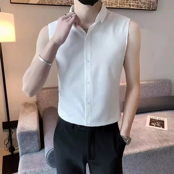 Vest, white shirt