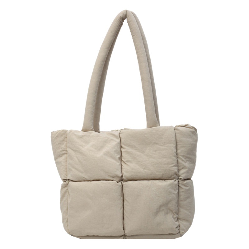 Bolso de mano de las mujeres de gran capacidad de la clase de estudiante de cercanías bolsa de hombro bolsa de tela de costura bolso de color sólido suave glutinoso bolsa de soplo