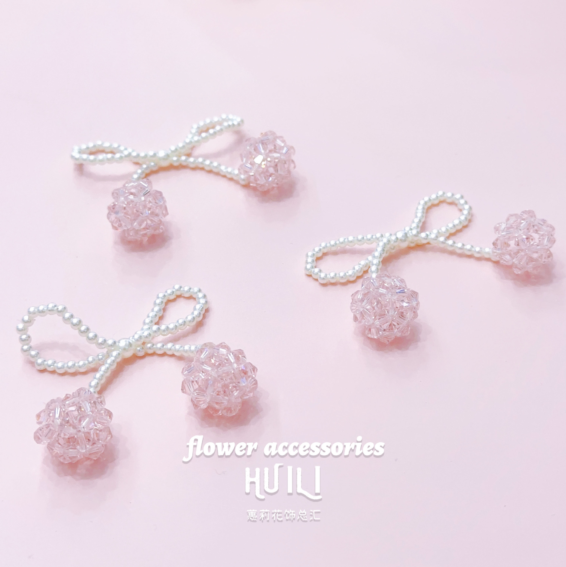Adorable girl imitation pearl cherry bead butterfly clip hair accessory accessory accessories wholesale