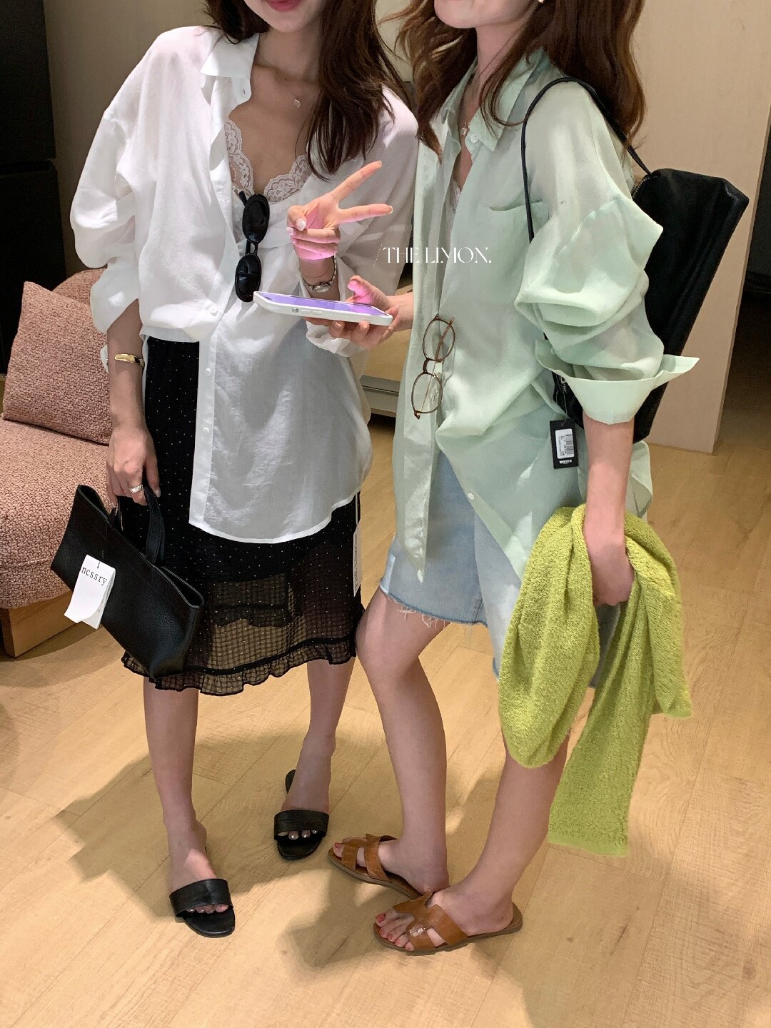 Áo sơ mi nữ tay dài chất liệu tencel phong cách lười biếng ấm áp — Vàng nhạt, xanh lam, Xanh lá cây nhạtcolor, màu hồng chi tiết 40