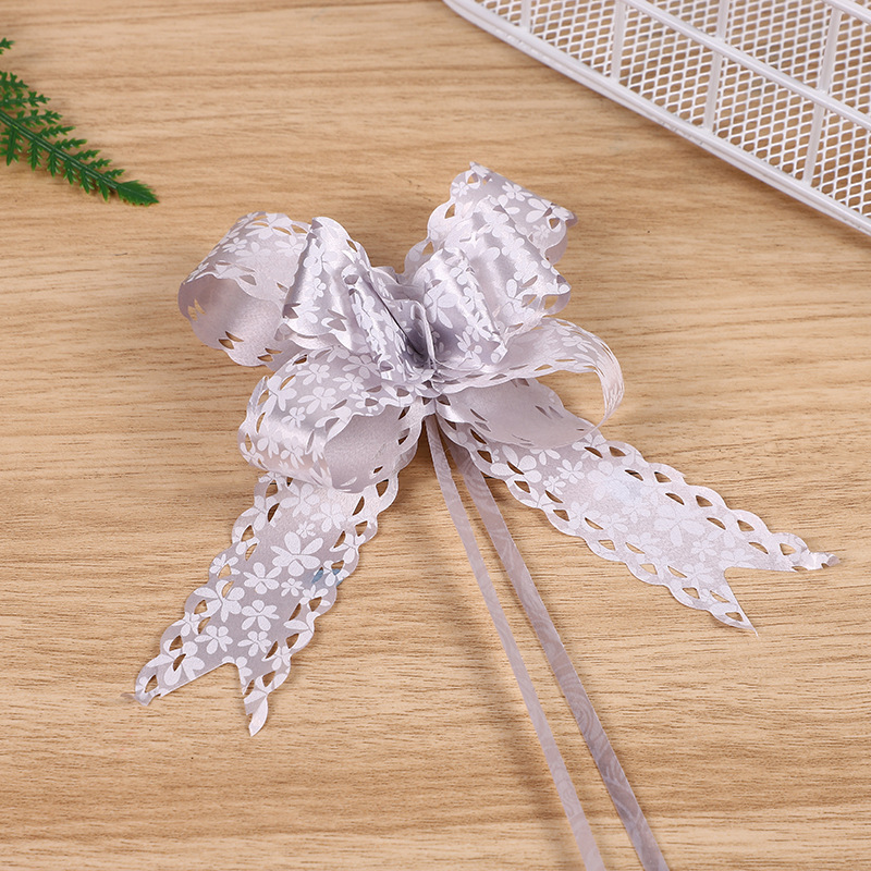 Comercio exterior Venta caliente 30 hueco impreso encaje dibujado a mano flor Navidad cumpleaños regalo embalaje arco dibujado flor cinta