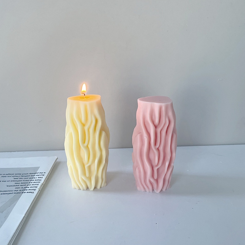 Nuevo INS estilo geométrico patrón de agua Pilar vela aromaterapia molde DIY casero aromaterapia yeso decoración abrasivo herramienta