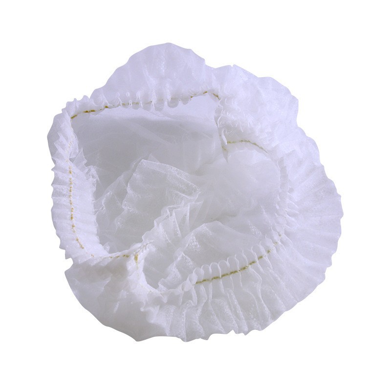 Sombrero desechable Red de pelo tapa de trabajo Red de pelo tapa de tira de tela no tejida a prueba de polvo gorro de ducha no tejido desechable sombrero