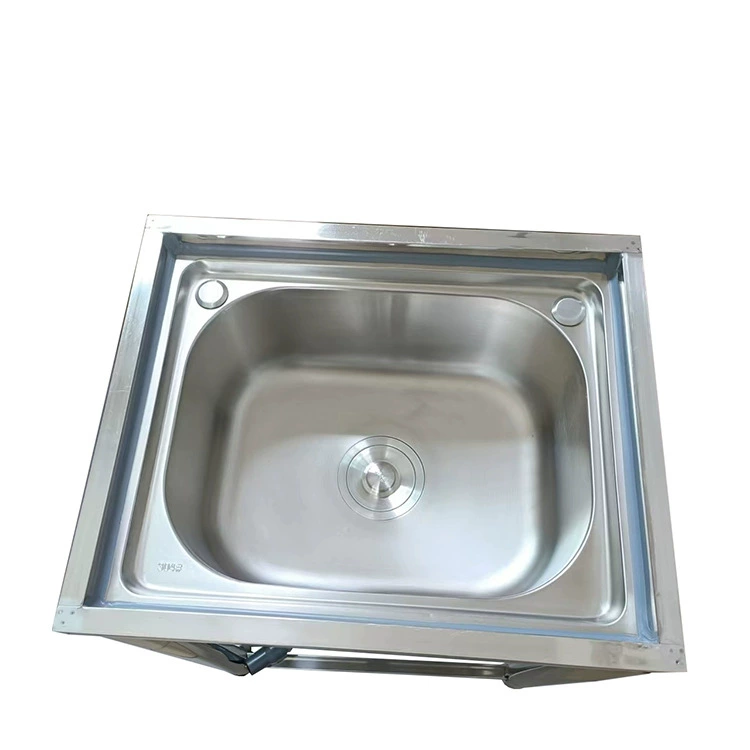 Stainless steel multi-functional sink assembly with bracket washing vegetables, dish washing sink for rental house