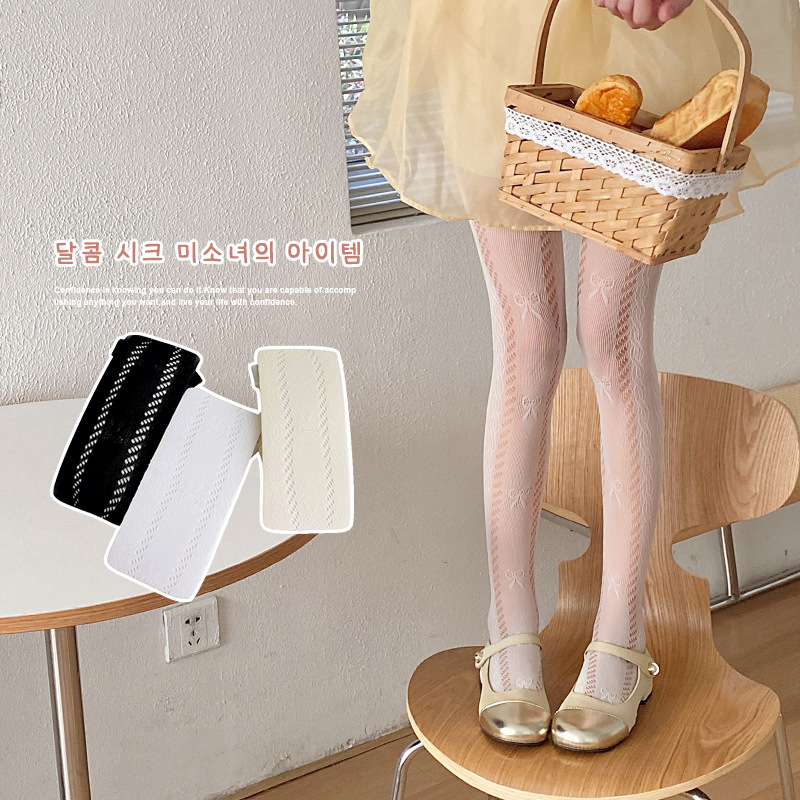 Medias de verano delgadas JK calcetines japonesas arco Lolita encaje base dulce medias blancas
