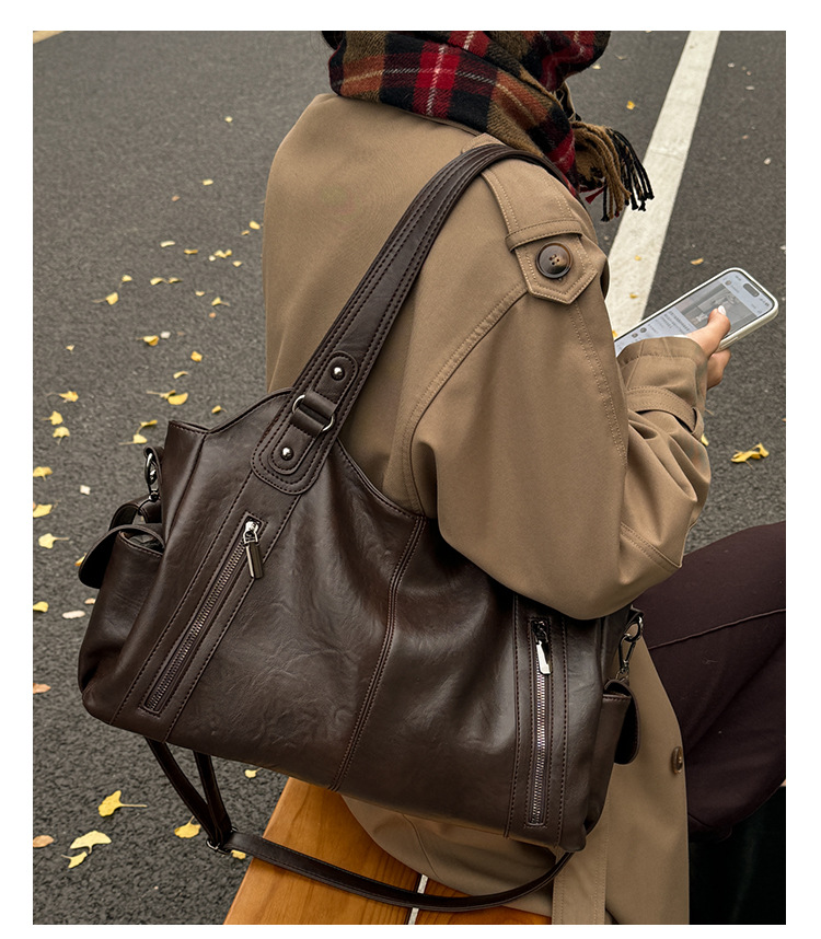 Vintage Damentasche Für Den Alltag Große Schultertasche Shopper_voghion.com