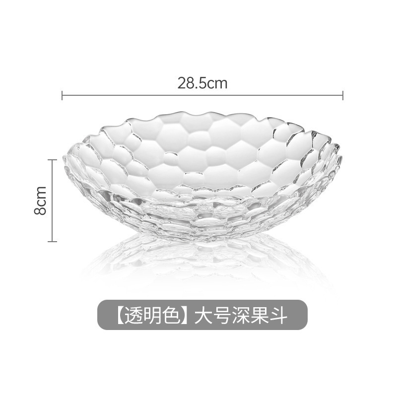 Plato de frutas de lujo ligero plato de frutas de vidrio creativo mesa de té de sala de estar doméstica moderna plato de frutas secas semillas de melón dulces platos de bocadillos