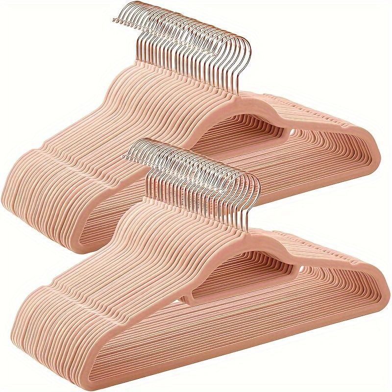 Percha de flocado engrosada Percha de doble propósito para armario antideslizante y sin costuras, en seco y húmedo, percha de secado antihombro