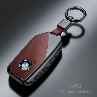 Key Cover X1/x2/x3/320li/5 Series/3 | Car key bag - bmw-blade-model-nappa-pattern-pomegranate-red-keychain-set