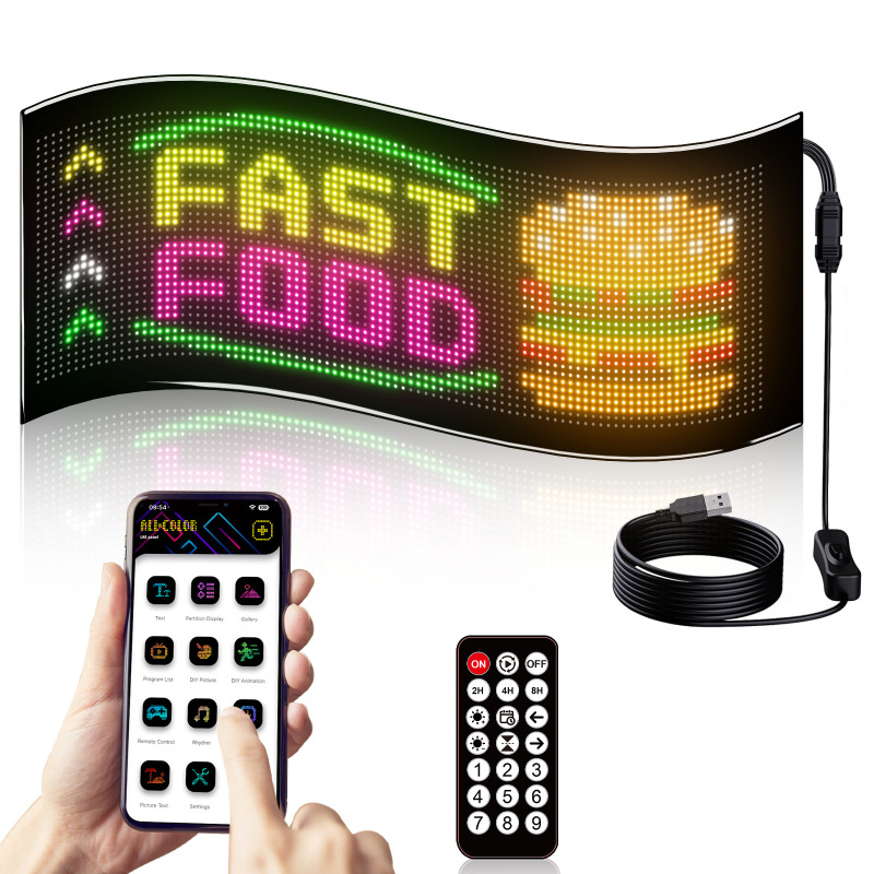 LEDフレキシブルディスプレイスマート車載広告スクリーンフルカラースマート車はクロスボーダー爆発ソフトスクリーンディスプレイを貼り付けます。|undefined