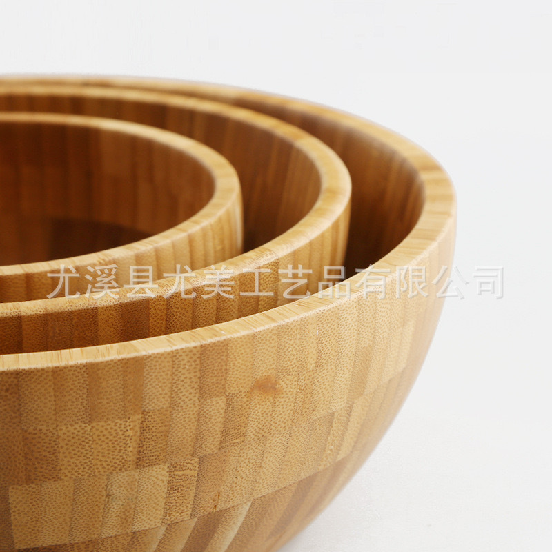 Cuenco de bambú para el hogar gran cuenco de ensalada japonés de bambú tazón de madera mezcla tradicional medicina china máscara tazón y fideos cuenca de madera en stock