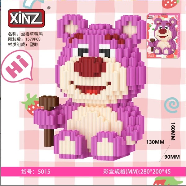 5015 Sitting Strawberry Bear