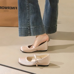 836 Mary Jane shoes with a single strap, shallow mouth, versatile, high height, ballet retro artistic style, commuting women's shoes, single shoe