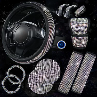 Steering wheel cover with Diamond-Encrusted Steering Wheel - color-38cm