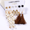 Fracus's Earrings Set Pearl Crystal Stud Earrings