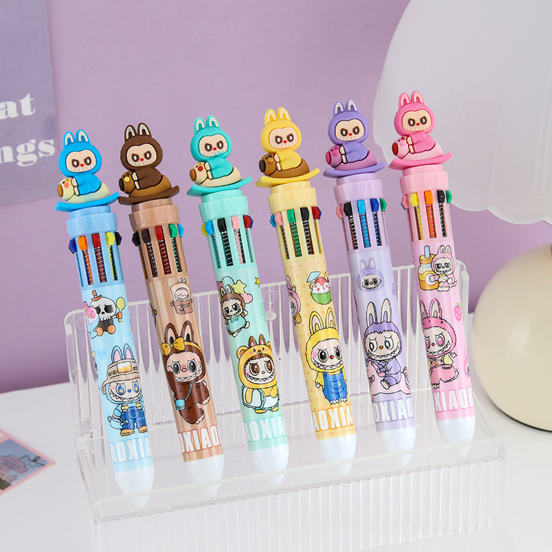 dibujos animados tela de tela 10 colores bolígrafo muñeca bolígrafo 10 colores bolígrafo estudiantes aprendiendo papelería comercio exterior transfronterizo al por mayor