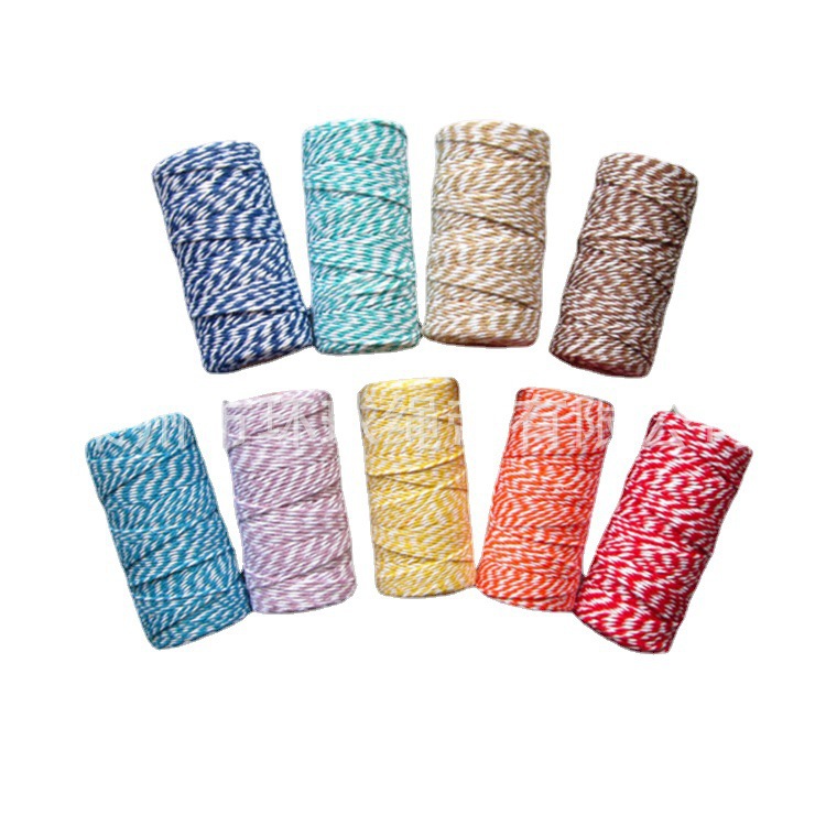 厂家供应 4根单捻彩色棉线 双色 花线手工DIY 服装辅料