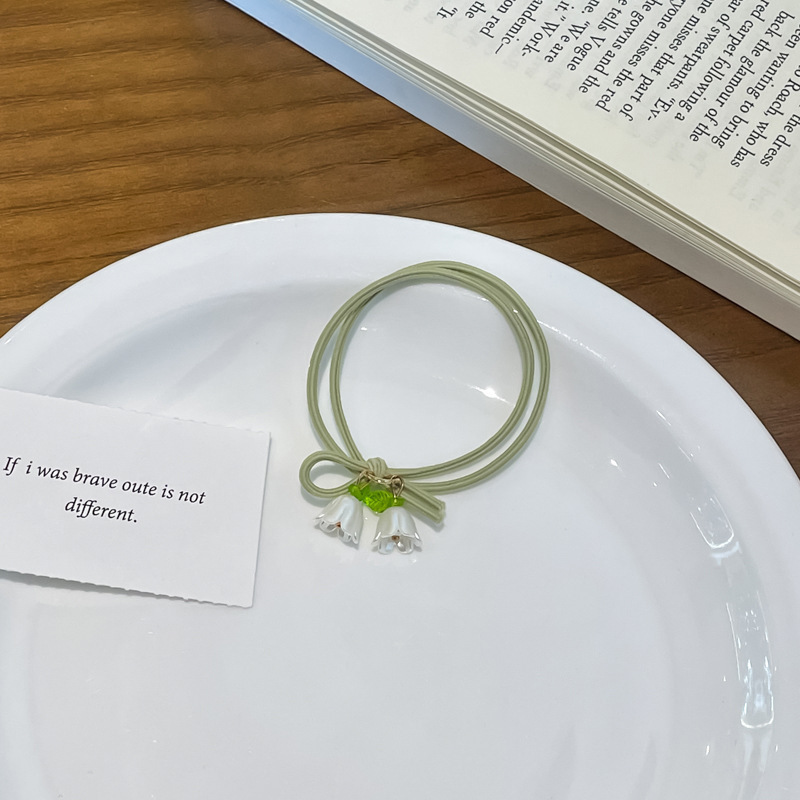 Alta elasticidad y durabilidad como correa de goma para mujeres, color curry simple, cuerda de cabello de cola de caballo alta, anillo de cabello sin heridas de alta calidad