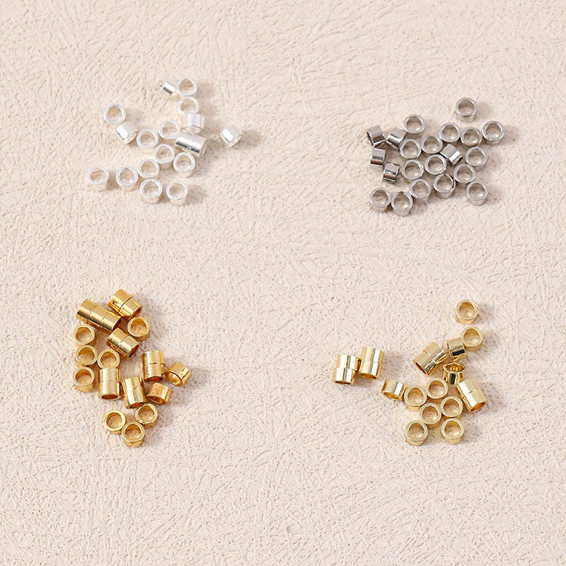 18K Gold-Filled Positioning Bead Clip Flat Positioning Tube Thickeneded Strong Fixed Pearl Necklace Finishing DIY Handmade Material