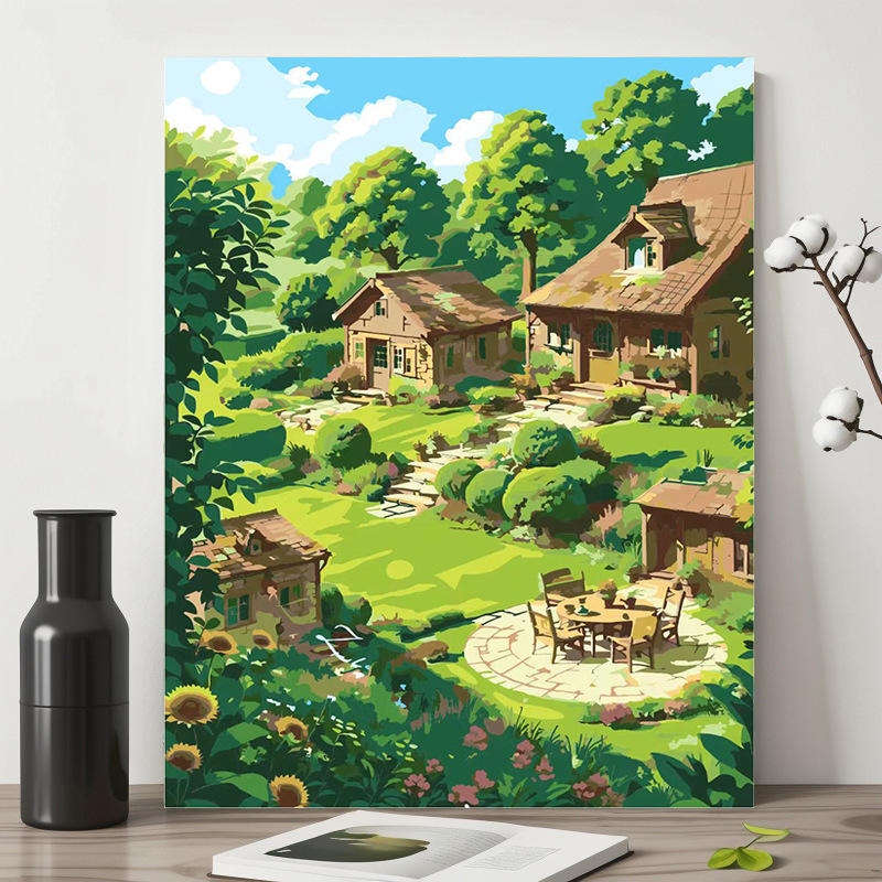 Wholesale Hayao Miyazaki Summer Digital Painting DIY Hand-Painted Coloring Healing Stress Relief Living Room Digital Painting Decorative Painting