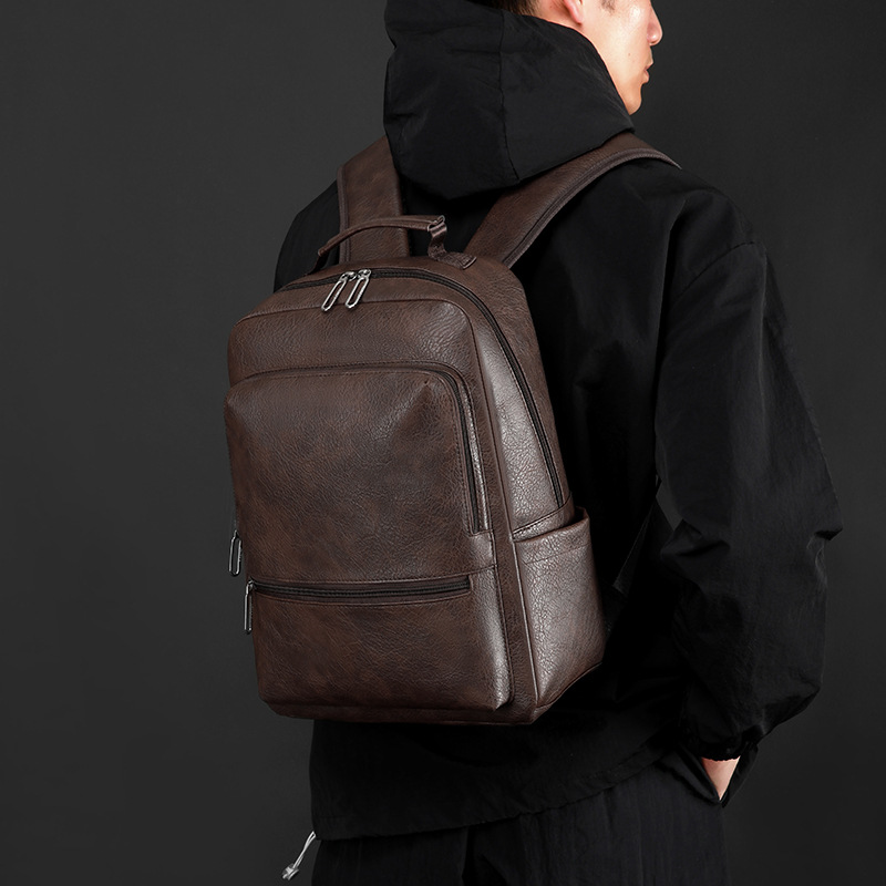 Cross-Border Wholesale High-End Simple Business Backpack Large Capacity Outdoor Travel Bag Junior High School Student School Bag