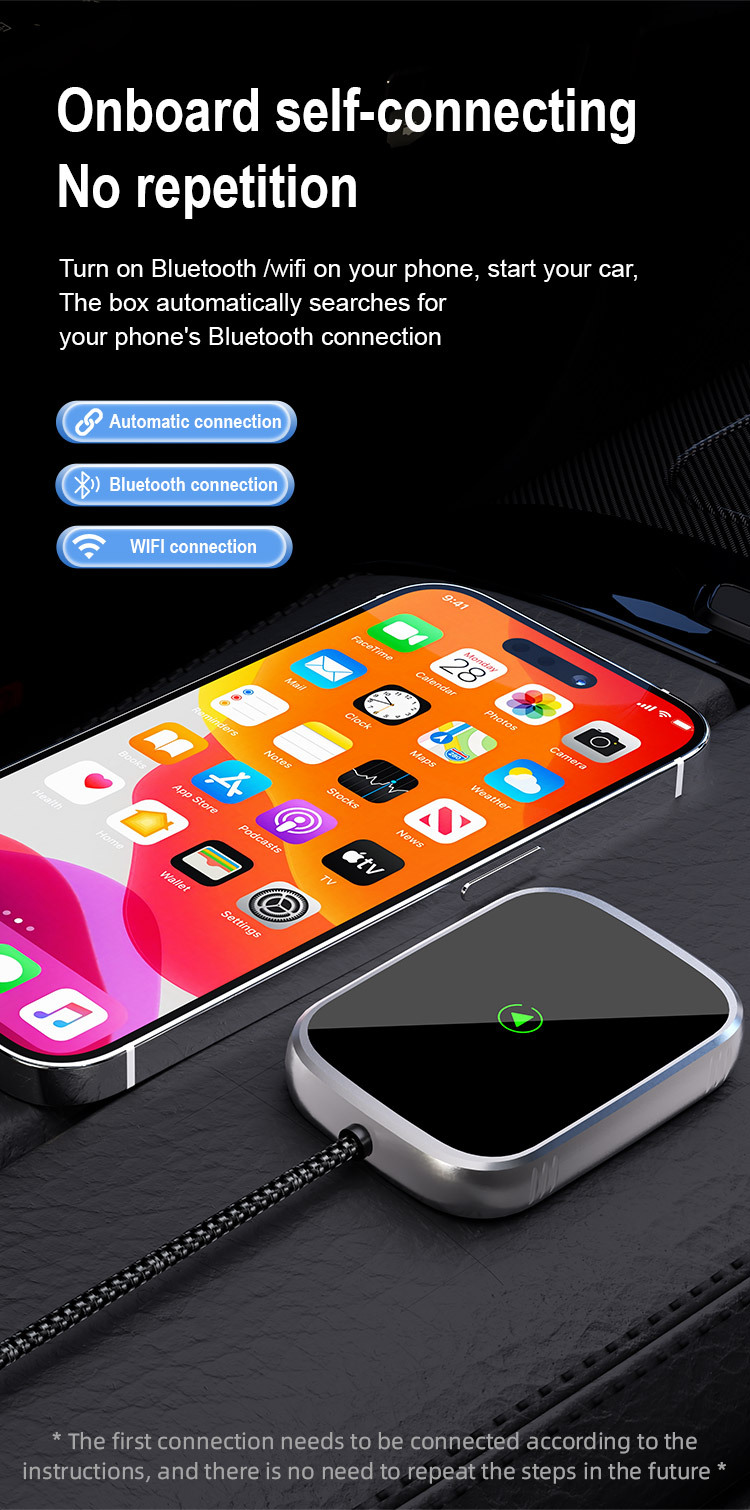 Cross-Border Original Car Carplay Box Wired to Wireless Converter Suitable for Apple Android Auto Car Navigation Systems