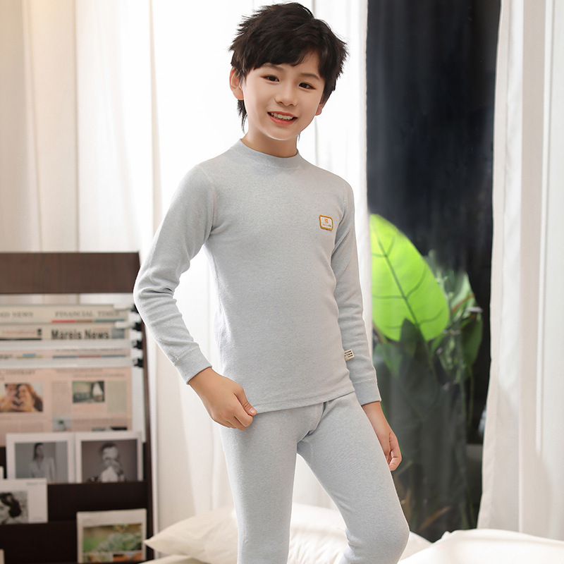 男童睡衣套装儿童保暖内衣纯棉女童衬衣线裤舒绒中小童打底棉毛衫|undefined