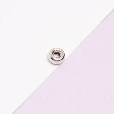 Zərgərlik ara hissələri – Bead Flat Bead Spacer Accessories - 5mm-white-gold-one