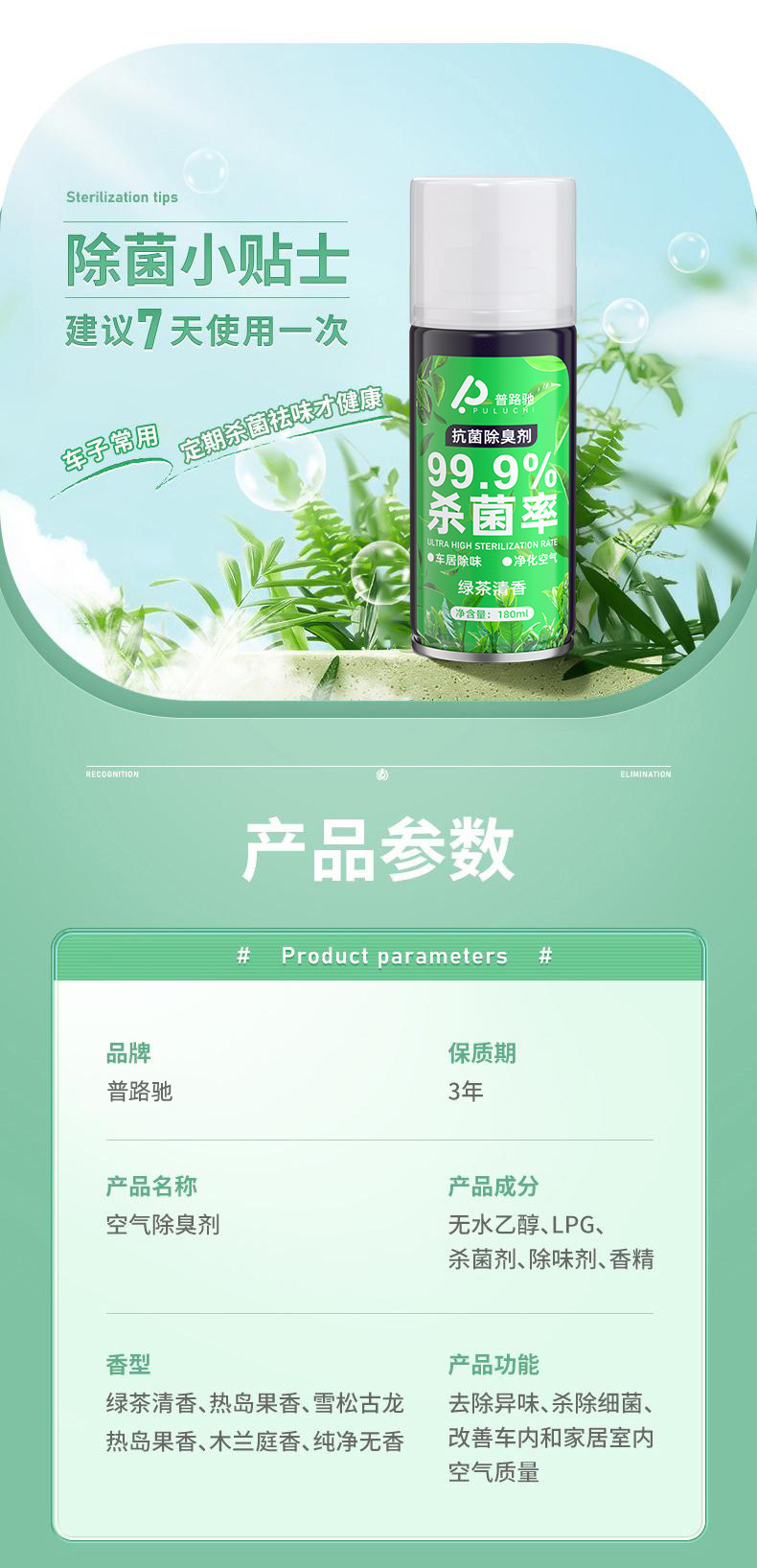 Car Deodorizer, Sterilization and Disinfection, Car Fragrance, Powerful and Fast Odor Eliminator, Car Air Cleaner