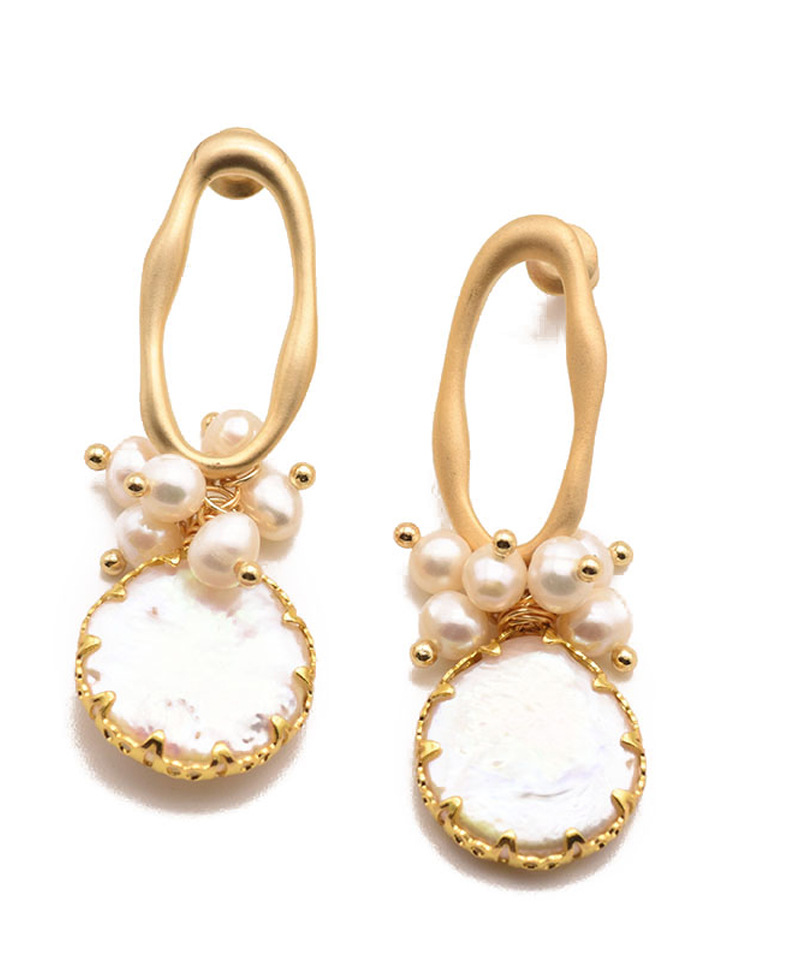 11g Weight Earrings Event & Party Supplies Retro Round Pearl Plating Inlay Pearl Drop Earrings 1 Pair