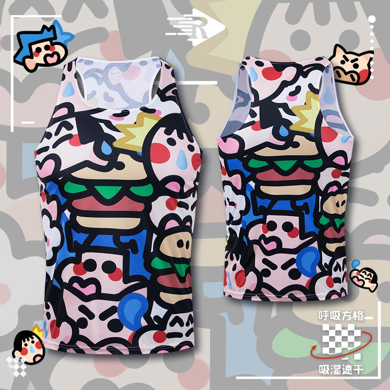 Cartoon Xiaoxin Lightweight Vest Sports Marathon Running Track and Field Training Quick-Drying Breathable Lightweight Vest