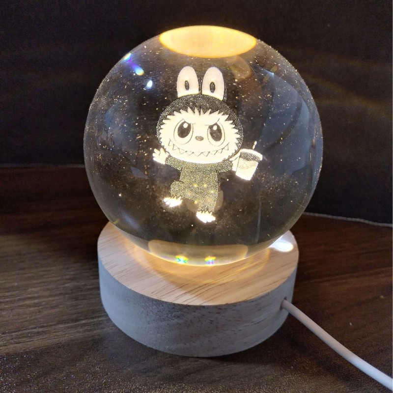 ステッチ猫漫画 3D 彫刻発光クリスタルボールカラフルなナイトライト子供のクリエイティブ誕生日ギフトお土産|undefined