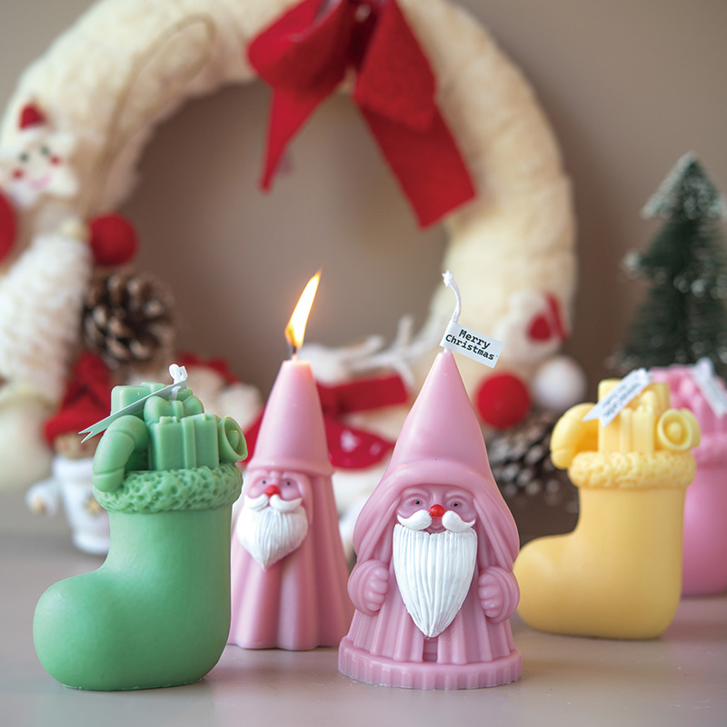 Venta caliente transfronteriza Velas en forma de Papá Noel Velas de aromaterapia navideña Adornos decorativos lindos recuerdos al por mayor