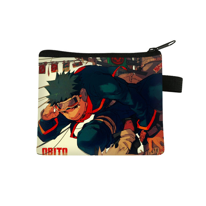Nuevo Naruto niños monedero estudiante tendencia auricular moda bolsa de almacenamiento tendencia cremallera titular de la tarjeta al por mayor